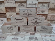 Wooden Wine Box Crate ~ 6 bottle. French, Genuine. Shabby Chic, Vintage *
