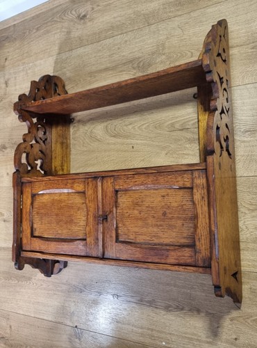 Antique oak wall cabinet - antique,
