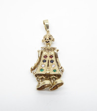 9ct Gold Clown Pendant Articulated Yellow Gold Hallmarked with gift box