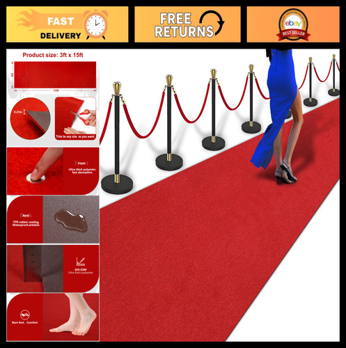 3ft 15ft extra thick red - thick,