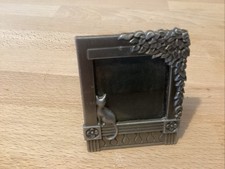 Small Pewter Photo Frame Cat On Window Ledge 7x5.5 Cm Desktop Gift
