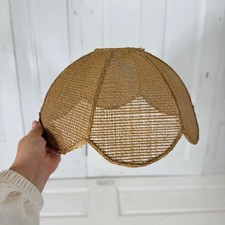 Vintage Wicker Rattan Lampshade – 16cm Tall Boho Retro Cottagecore