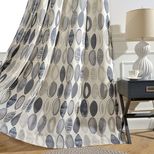 Extra wide blue grey - grey, geometric