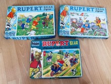 3 Incomplete Vintage RUPERT THE BEAR Jigsaw Puzzles for spares