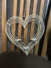 Shabby Chic White Metal Heart