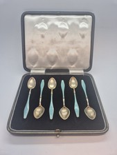 Set of 6 1911 Silver with Teal