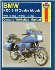 BMW K75 (INCL C S T RT) & K100 (INCL RS RT LT) 1983-93 WORKSHOP MANUAL *VGC*
