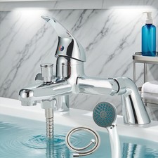 Chrome Luxury Bathroom Sink Bath Filler Tap Shower Mixer Taps with Hand Held Set