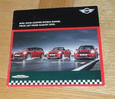 Mini John Cooper Works Price Guide Brochure 2010 - Hatch Countryman Convertible
