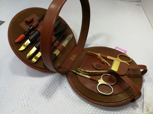 Vintage leather cased manicure