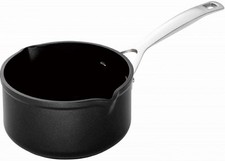Le Creuset 16cm Toughened Non-Stick Milk Pan with Spouts Black Aluminium