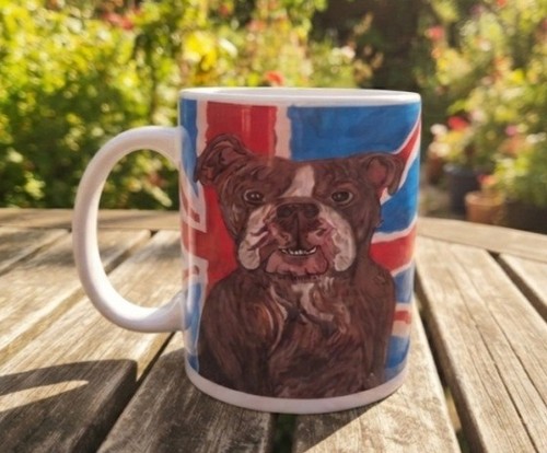 Artist signed bulldog with - bulldog,