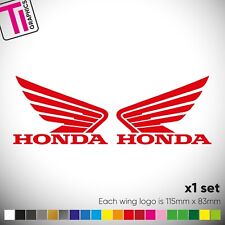 Honda Wings x2 Motorcycle Honda Tank Vinyl Decals Stickers - 115mm x 83mm