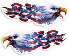 Sticker Set Eagle USA Flag 8 x