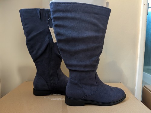 Size navy suede knee - size, high