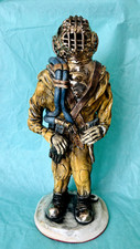 Pottery, signed by maker, Brass Helmet Diver, really nice, 11inch Tall