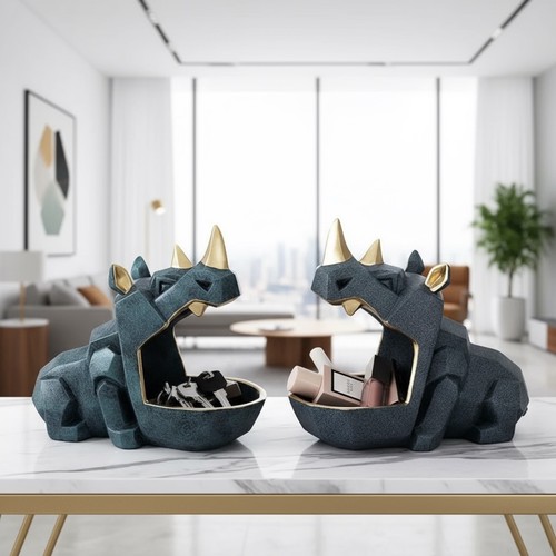 Rhino storage bowl ornament - rhino,