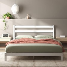 White Bamboo Double Bed Frame