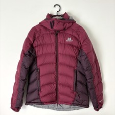 Mountain Equipment Womens Lightline Down Puffer Jacket Coat Size UK 10 Red + Bag
