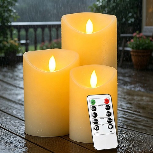 3pcs led flameless pillar - led,