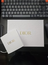 DIOR White Gift Box Gold Foiled Font, Empty with jewelry case leaflet