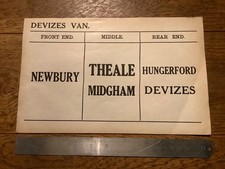 Railway Wagon Destination Label,Devizes Van/ Newbury/ Theale Midgham/Hungerford