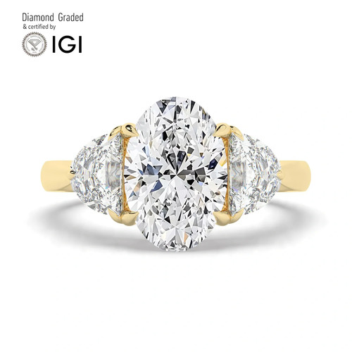 Oval diamond trilogy ring - diamond,
