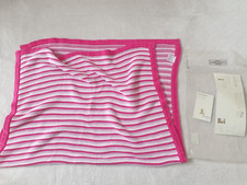 John Lewis Stripe Baby Girls Blanket Pink Lilac White 100% Cotton 75x100 cm next