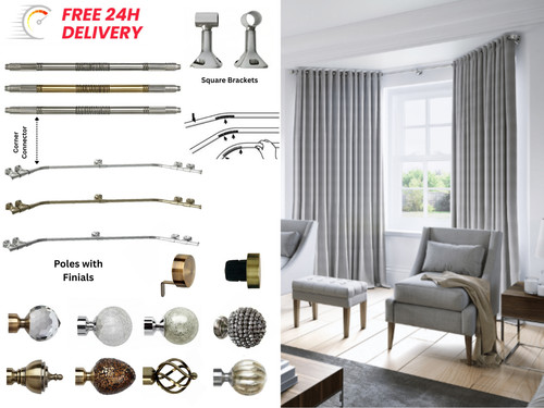 28mm curtain pole set 400cm - set,