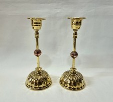 Arts and Crafts Movement brass & copper candle holders with WAS Benson influence