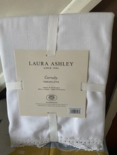 Laura Ashley Table Cloth. White, 60 X 102 Inches Approx Table Size 8-10, New