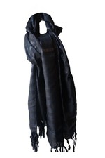 Ladies Luxury Glitter Striped Soft Fringed Scarf