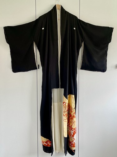 Vintage japanese kurotomesode - vintage,