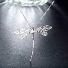 925 Sterling Silver Dragonfly Pendants Necklaces Chain For Women Fashion Jewelry