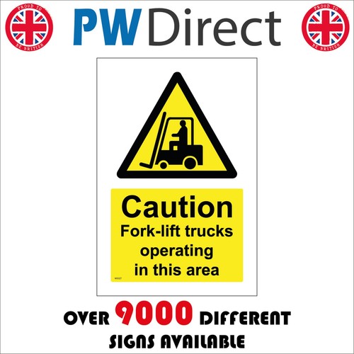 Sign caution fork lift trucks - sign,