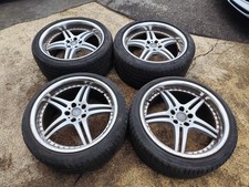 19" MERCEDES W211 AMG REPLICA Staggered alloy wheels & tyres *1 alloy has crack*