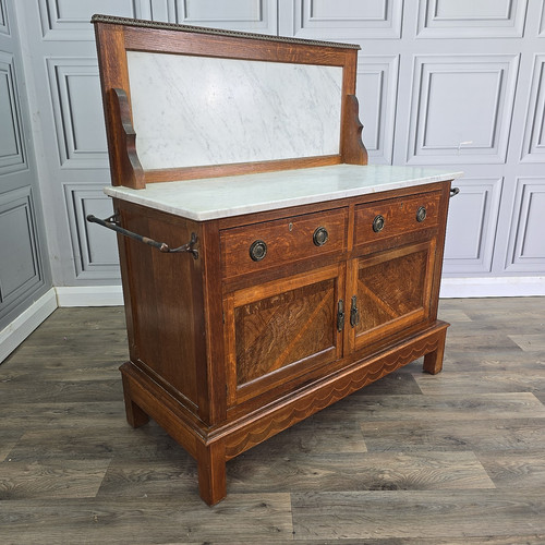 Antique marble top washstand - marble,