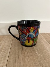 Large MARVEL Superheroes COMICS Ceramic Mug Cup. Spider-Man Iron Man Hulk
