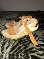 Sosandar Tan Suede Wedge Shoes 