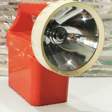 Large Red Vintage Ever Ready Hand Held Searchlight Battery Torch Flashlight