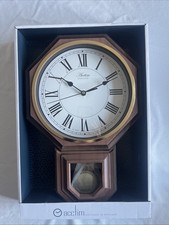 Scrim Woodstock Pendulum Wall Clock Quartz Pendulum Movement Dark Wood Effect