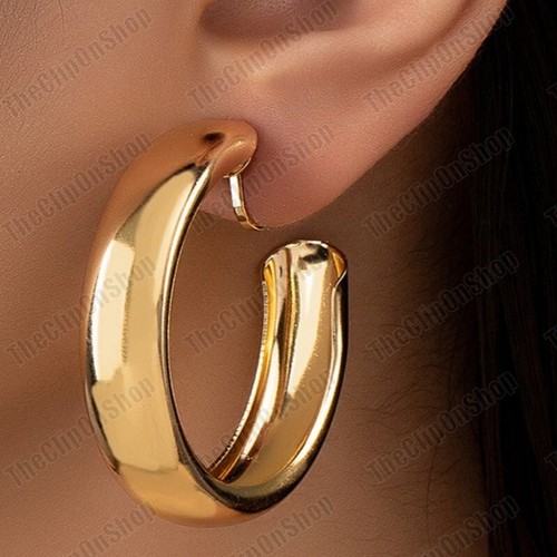 Clip 4cm hoop earrings - on,