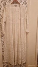 White Full Length Embroidered