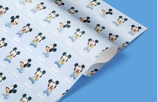Baby Mickey Mouse Personalised Wrapping Paper – Name, Age & Occasion | Gift Wrap