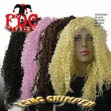 LONG CRIMPED FDC WIG 70S 80S 90S  MARIAH CAREY CHER NICKI MINAJ KISS HEAVY METAL