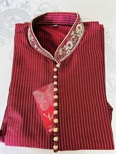 Men Cotton Kurta Pajama - 36-Maroon colour