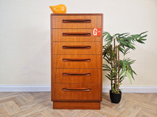 V.B Wilkins G Plan Red Label Danish Design Medium Teak Tallboy Chest Drawers 592