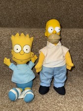 The Simpsons Homer BART Soft Toy Dolls 20th Century Fox 1990 Burger King Dan Dee