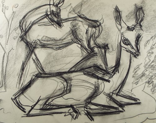 Original conte drawing - drawing,