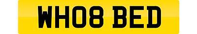 Private number plate wh08 bed - plate,